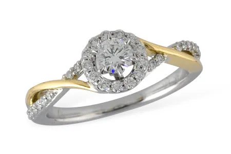 Diamond Engagement Ring in two-tone (reversed)
