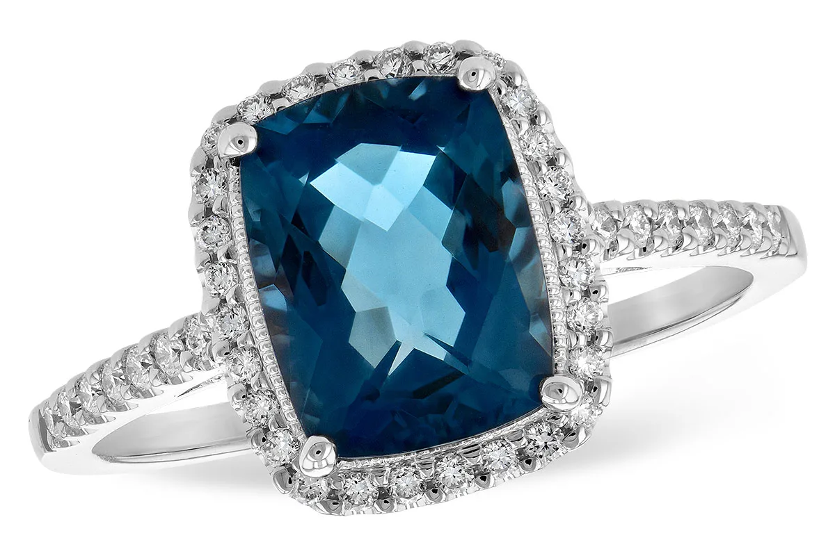 London Blue Topaz Ring in white gold