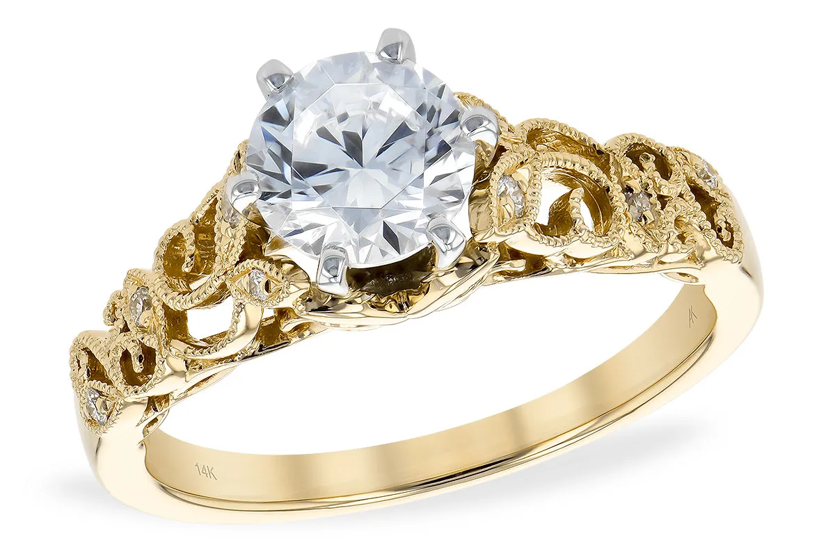 Diamond Semi-Mount Ring in yellow gold