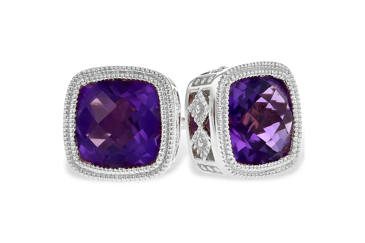 Amethyst Earrings in white gold