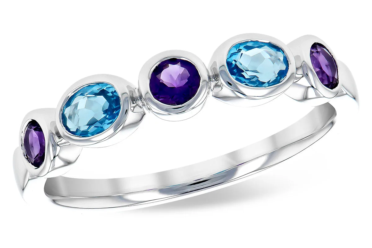 Semi-Precious Stone Ring in white gold