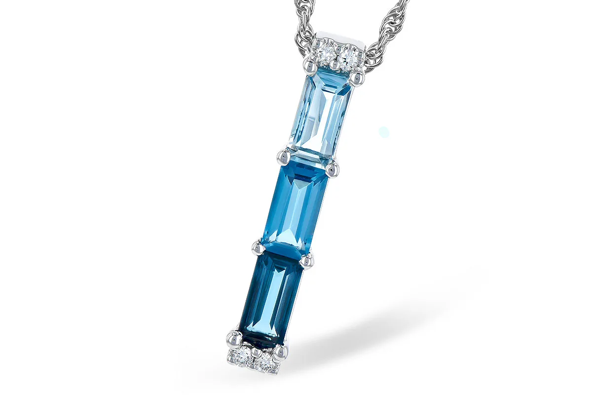 Blue Topaz Necklace in white gold