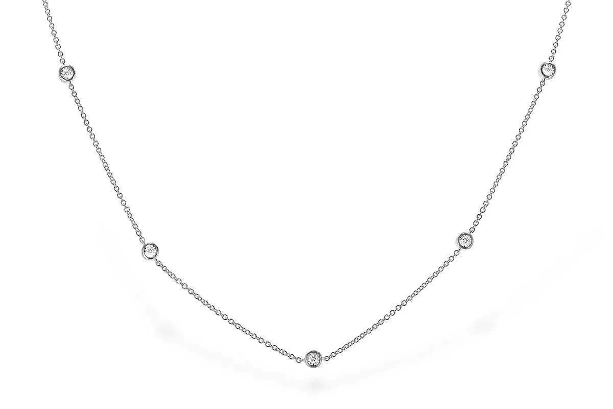 Diamond Station Necklace in white gold