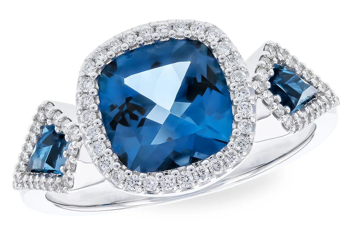 London Blue Topaz Ring in white gold