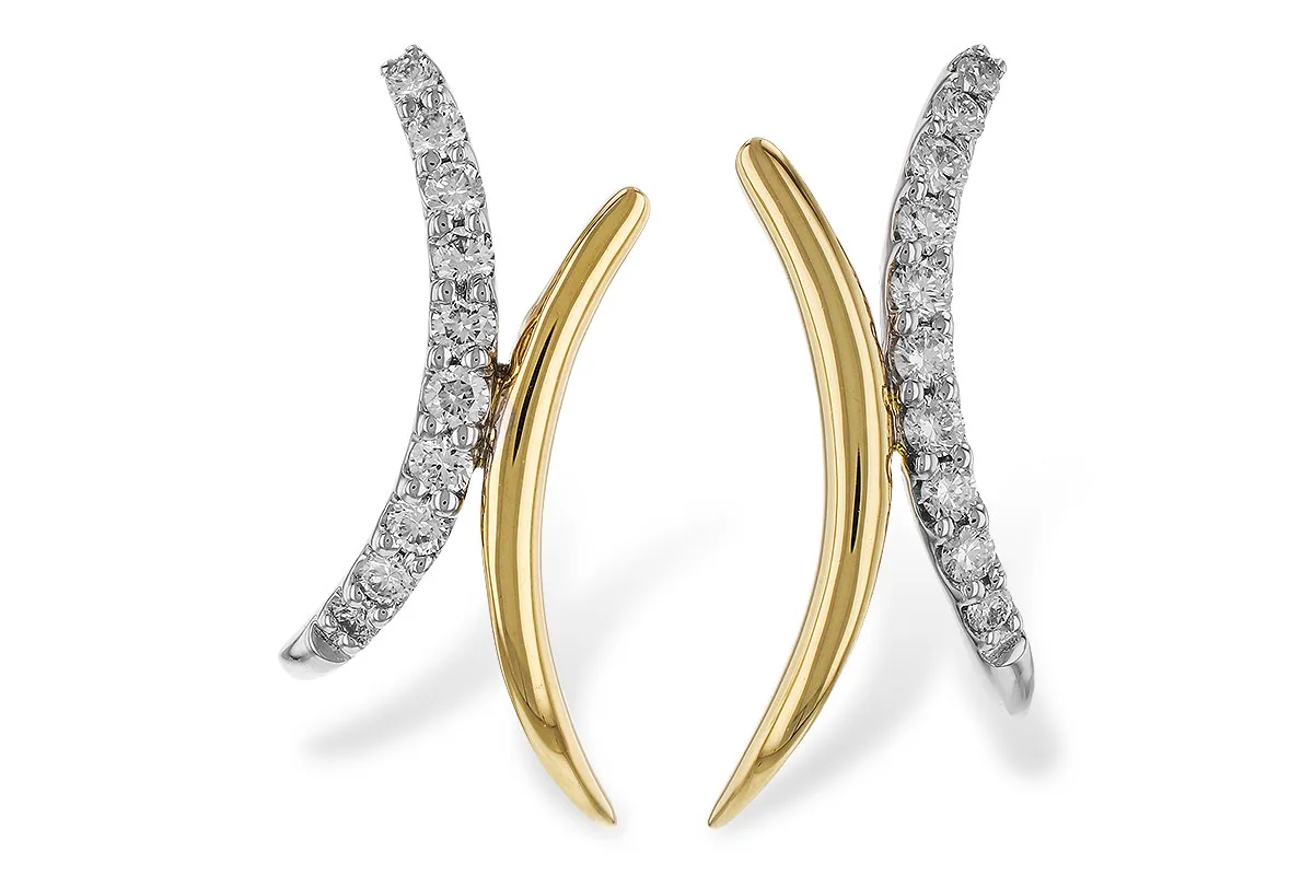 Diamond Earrings in yellow & white