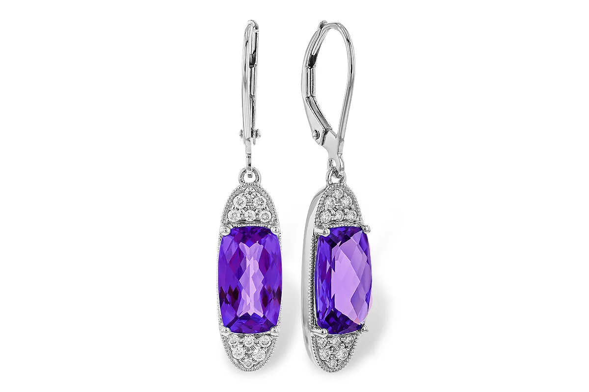 Amethyst Earrings in white gold