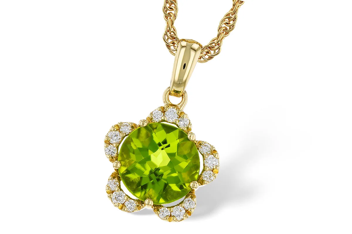 Peridot Necklace in yellow gold