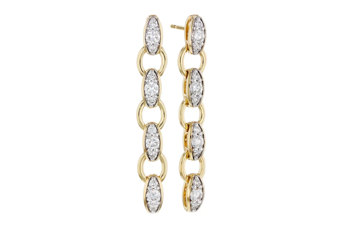 Diamond Earrings in yellow gold