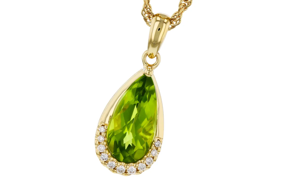 Peridot Necklace in yellow gold