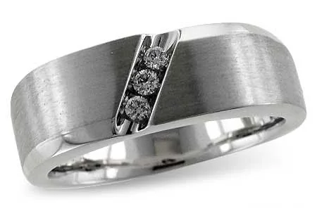 Men's Diamond Wedding Band in white gold