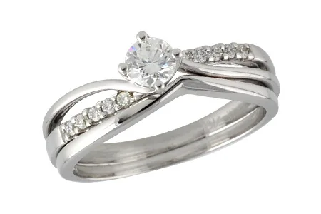 Diamond Semi-Mount Wedding Set in white gold