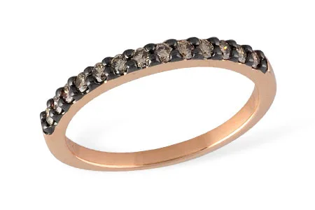 Brown Diamond Wedding Band in rose gold
