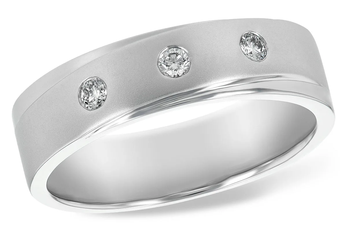 Men's Diamond Wedding Band in white gold