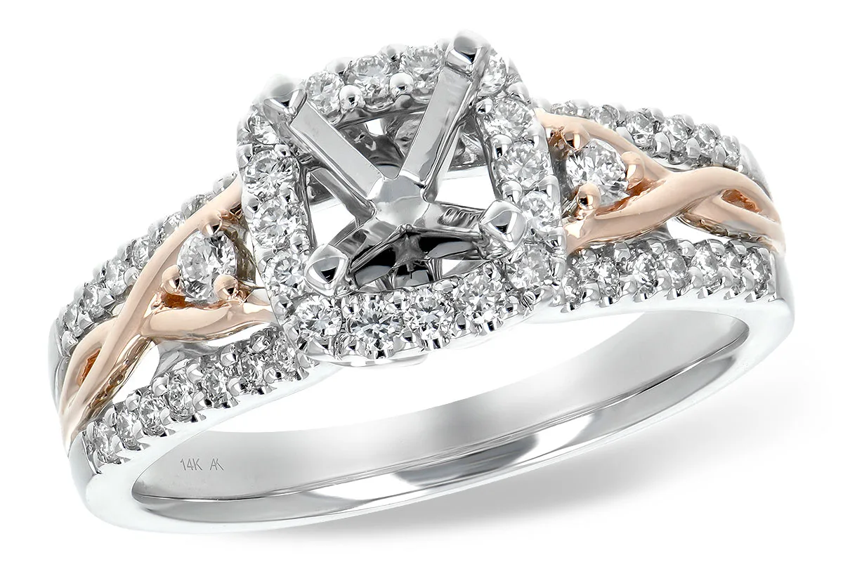 Diamond Semi-Mount Engagement Ring in two-tone (reversed)