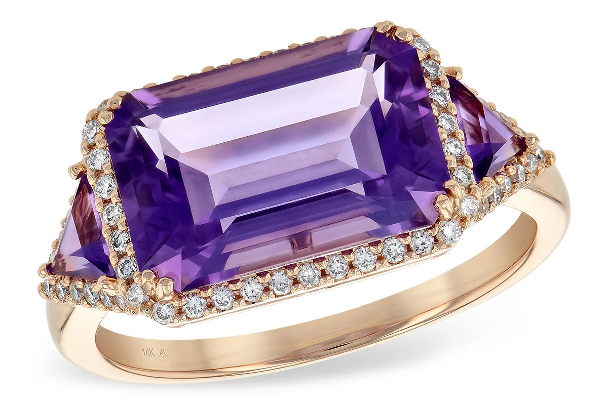 Amethyst Ring in rose gold