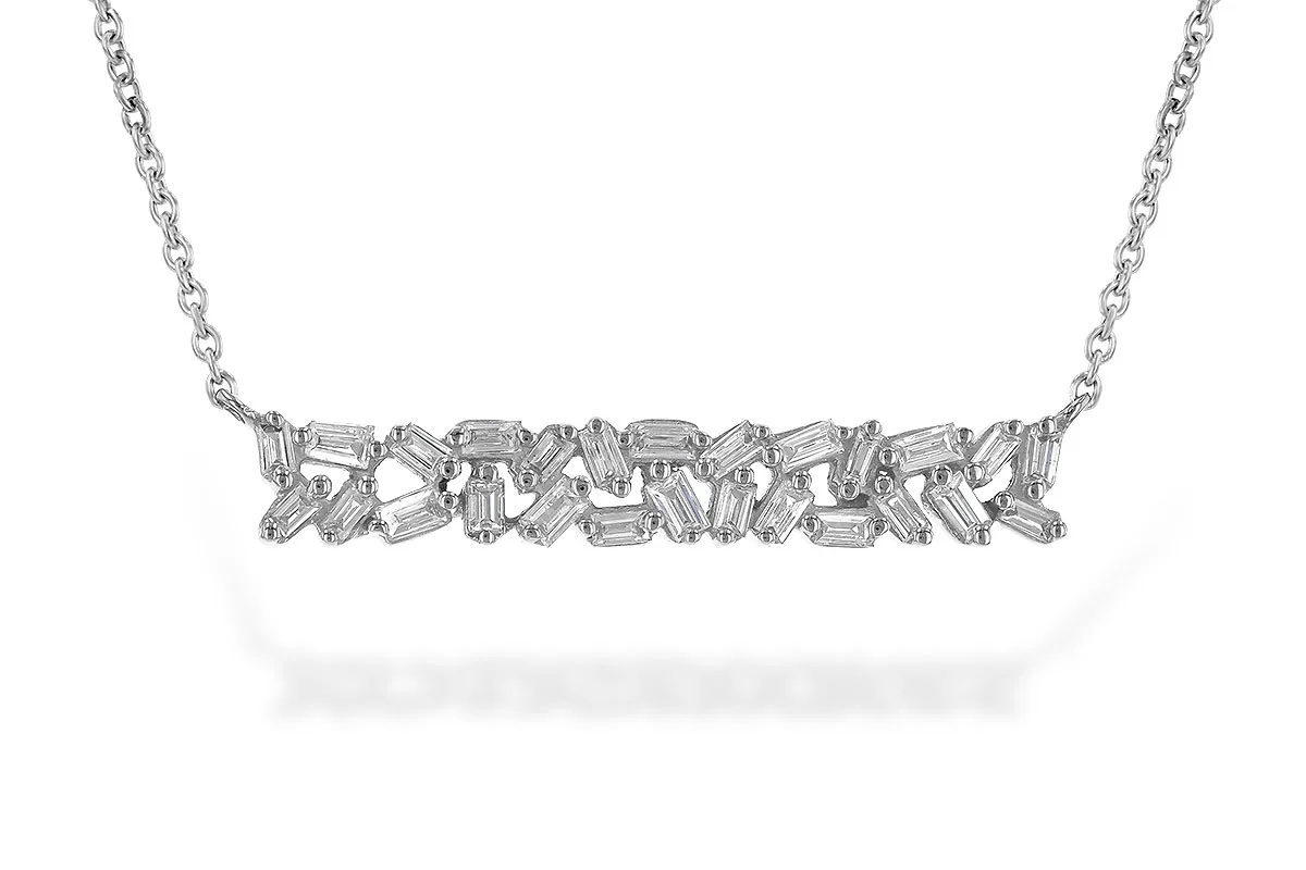 Baguette Diamond Necklace in white gold