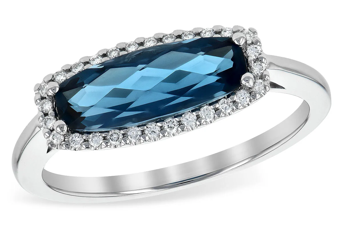London Blue Topaz Ring in white gold