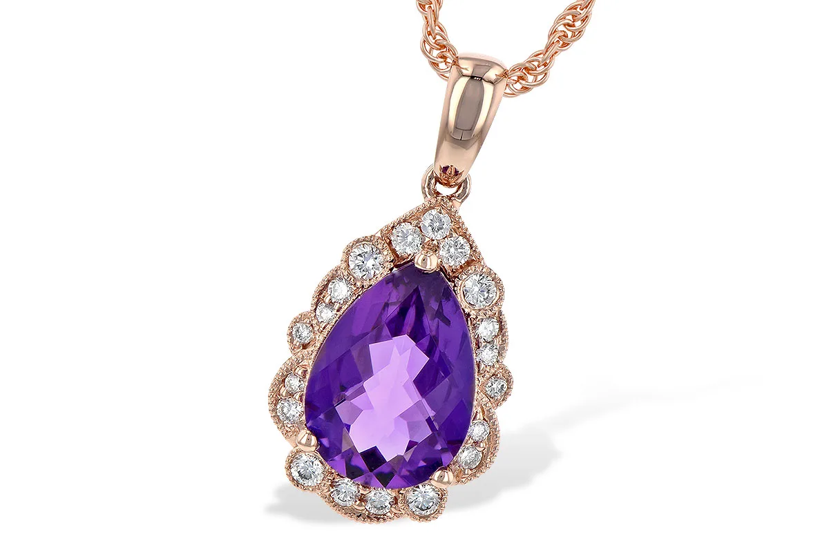 Amethyst Necklace in rose gold