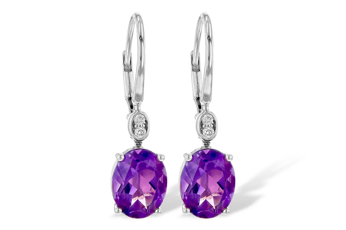 Amethyst Earrings in white gold