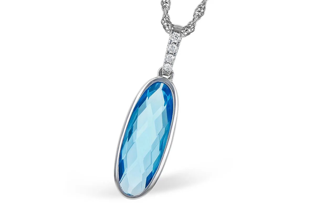 Blue Topaz Necklace in white gold