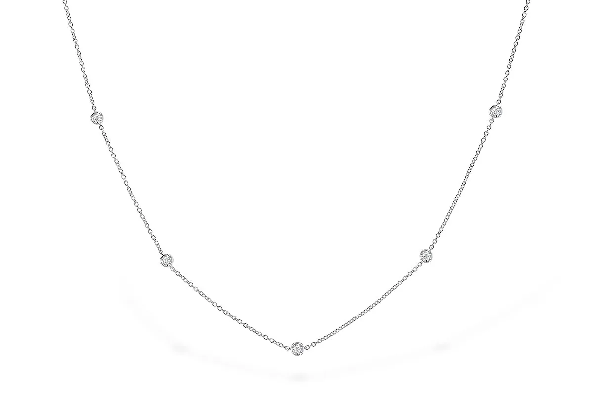 Diamond Station Necklace in white gold