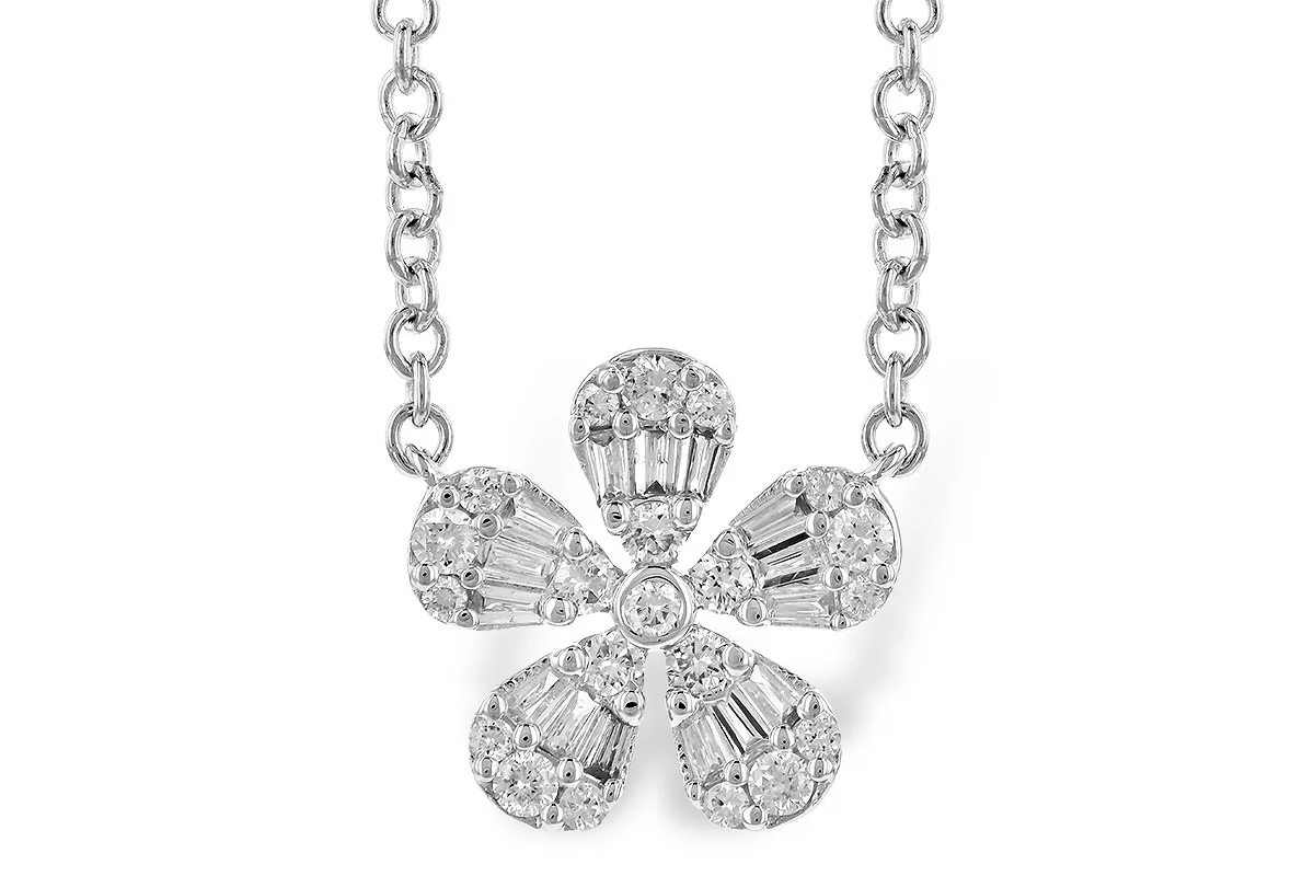 Baguette Diamond Necklace in white gold