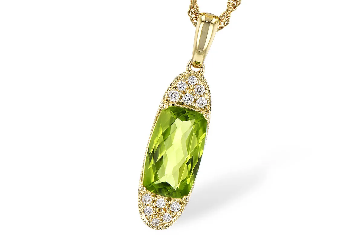 Peridot Necklace in yellow gold