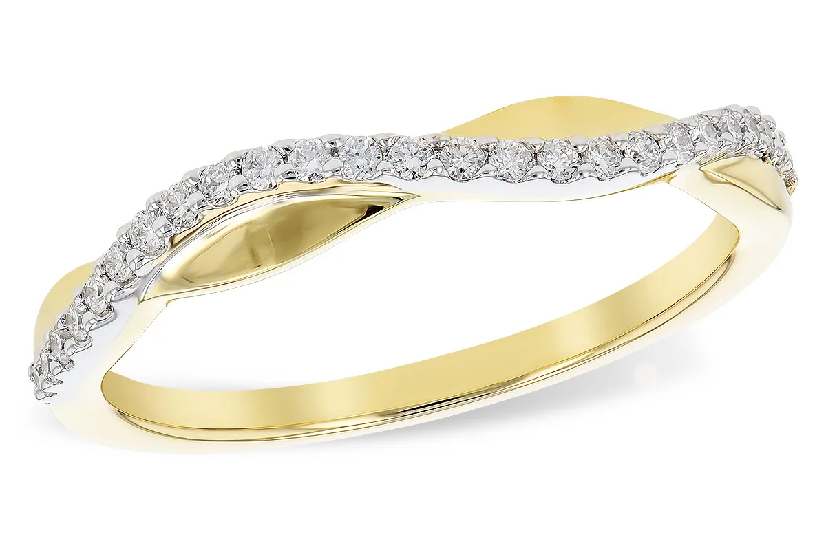 Diamond Wedding Band in yellow & white