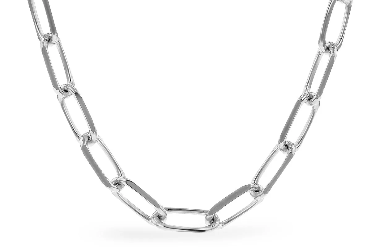 Paperclip Chain in white gold
