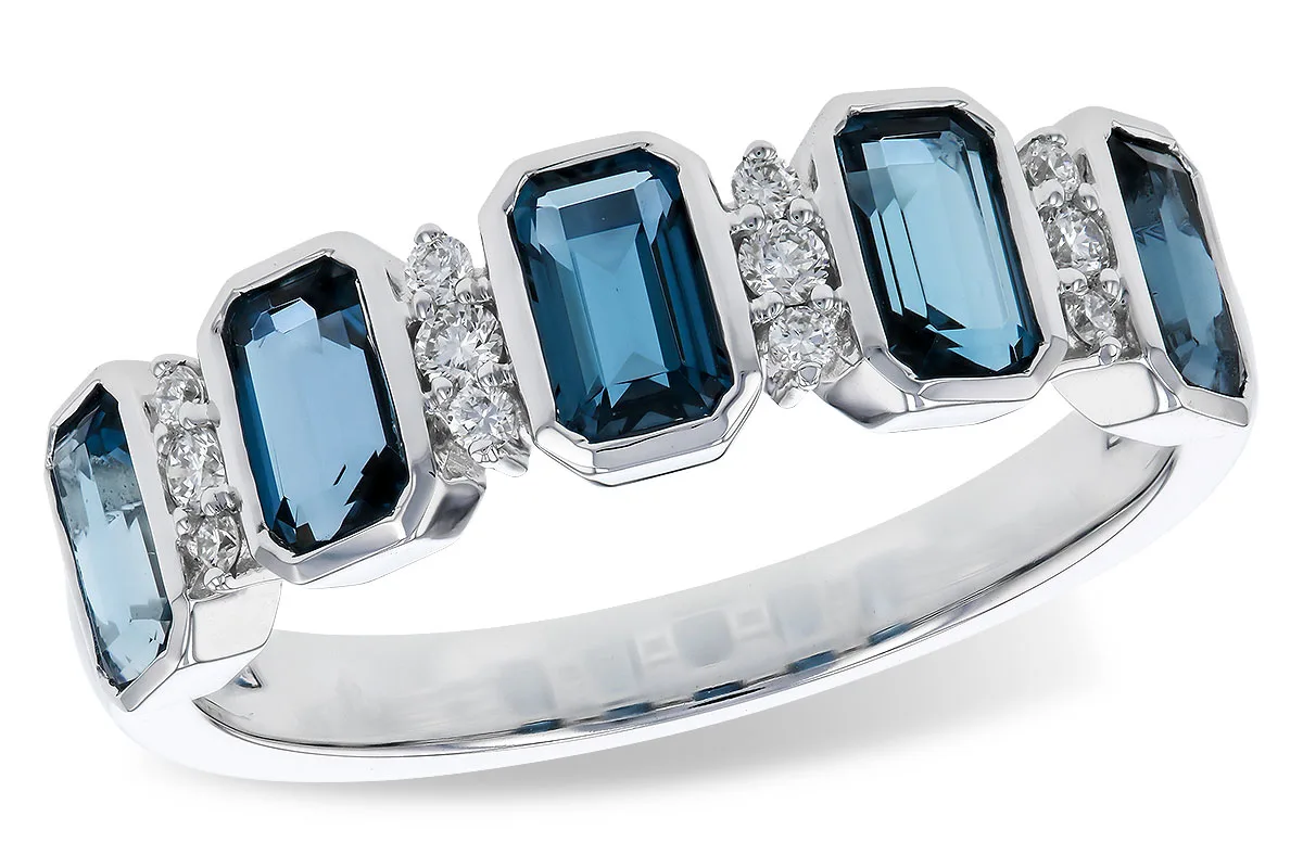 London Blue Topaz Ring in white gold