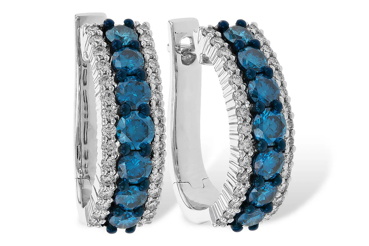Diamond Blue Earrings in white gold