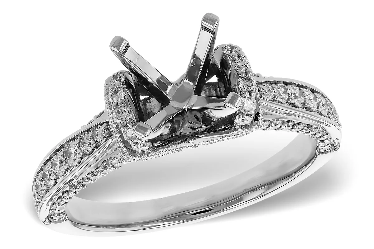 Diamond Semi-Mount Engagement Ring in white gold