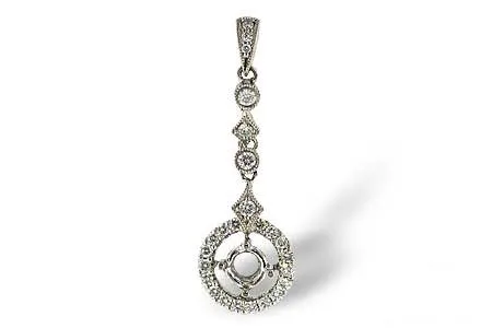 Diamond Semi-Mount Pendant in white gold