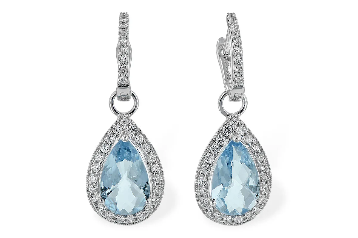 Aquamarine Earrings in white gold