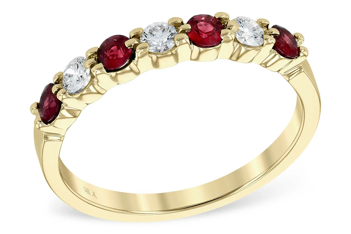 Ruby Wedding Band in yellow gold