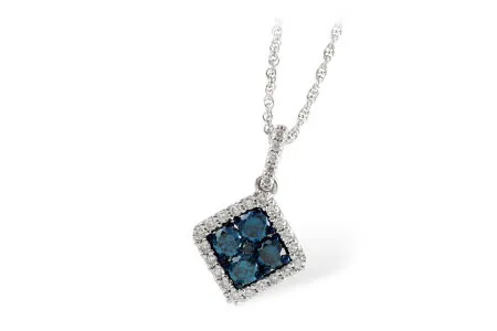 Blue Diamond Necklace in white gold