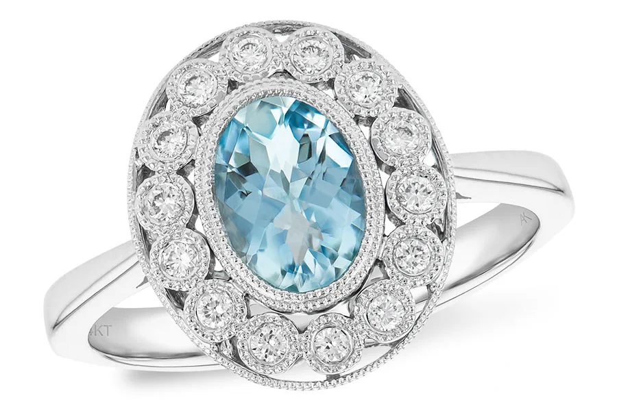 Aquamarine Ring in white gold