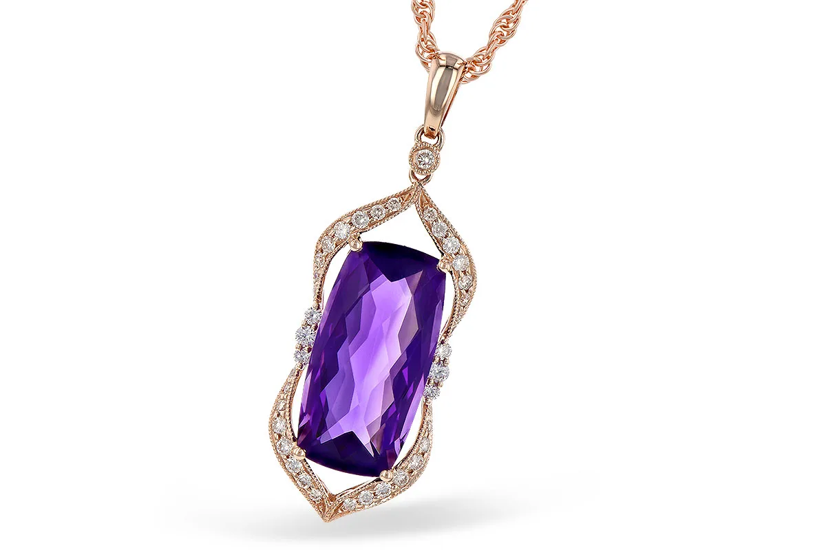 Amethyst Necklace in rose gold