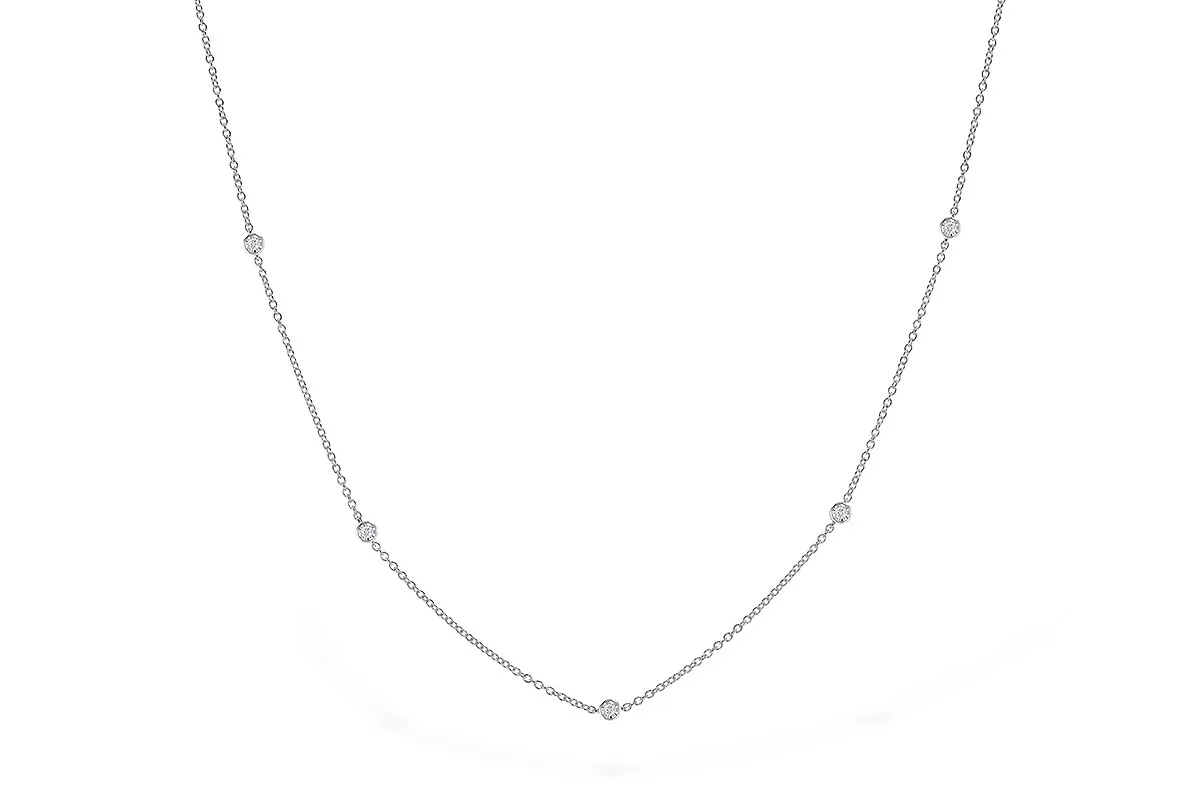 Diamond Station Necklace in white gold