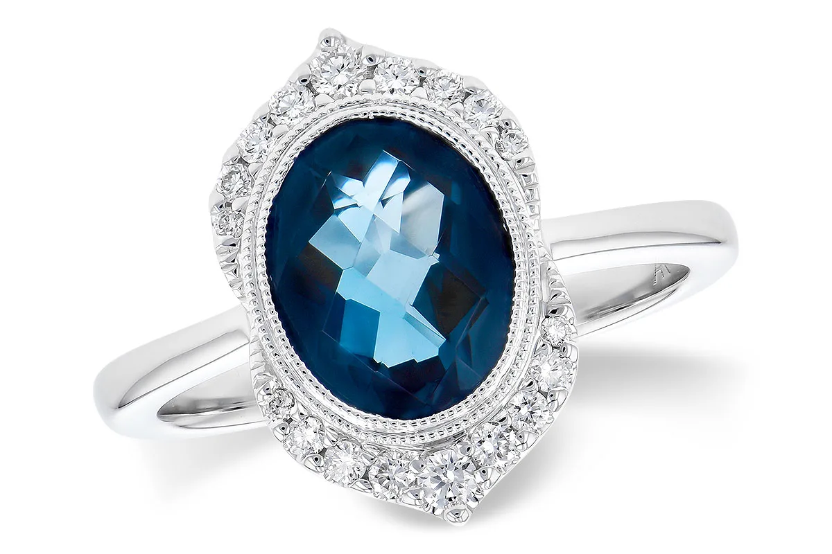London Blue Topaz Ring in white gold