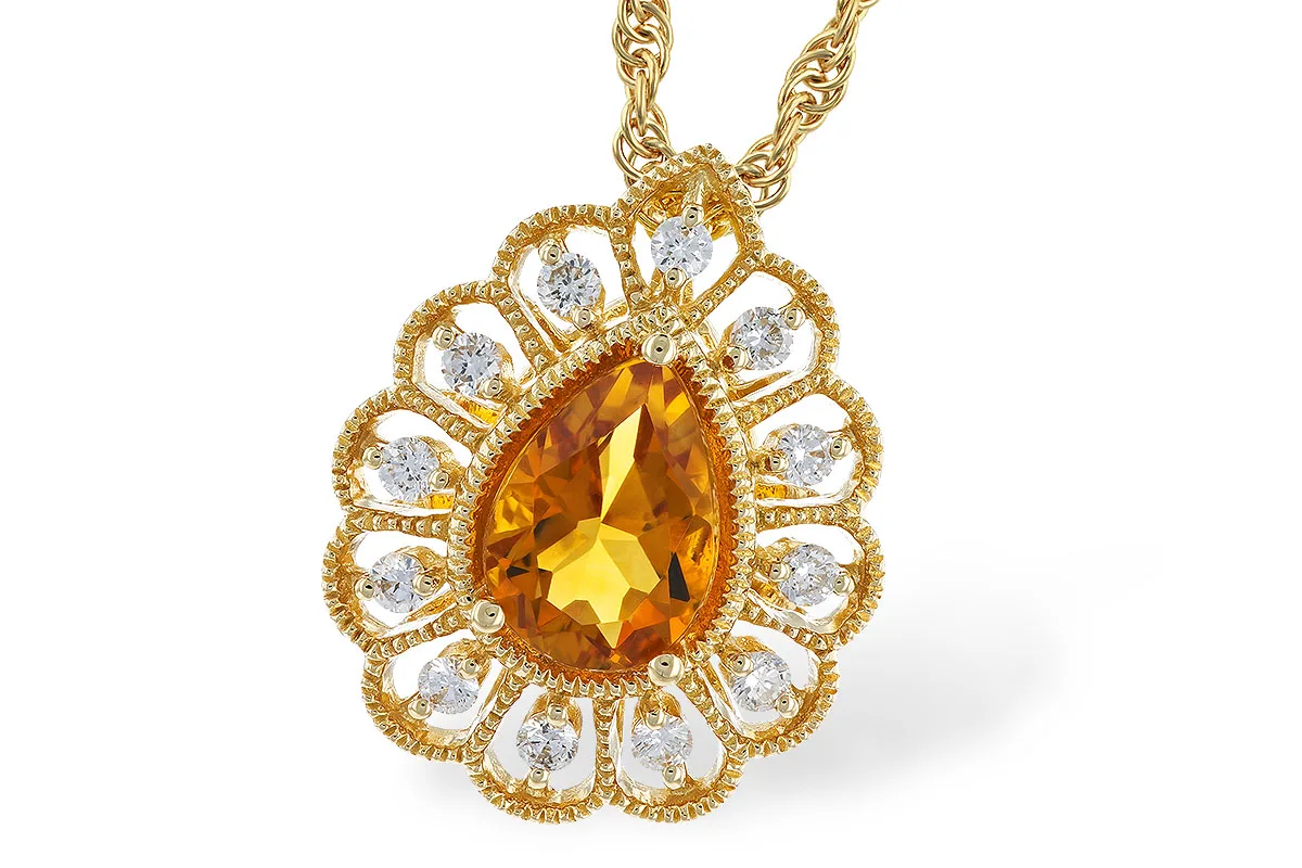 Citrine Necklace in yellow gold