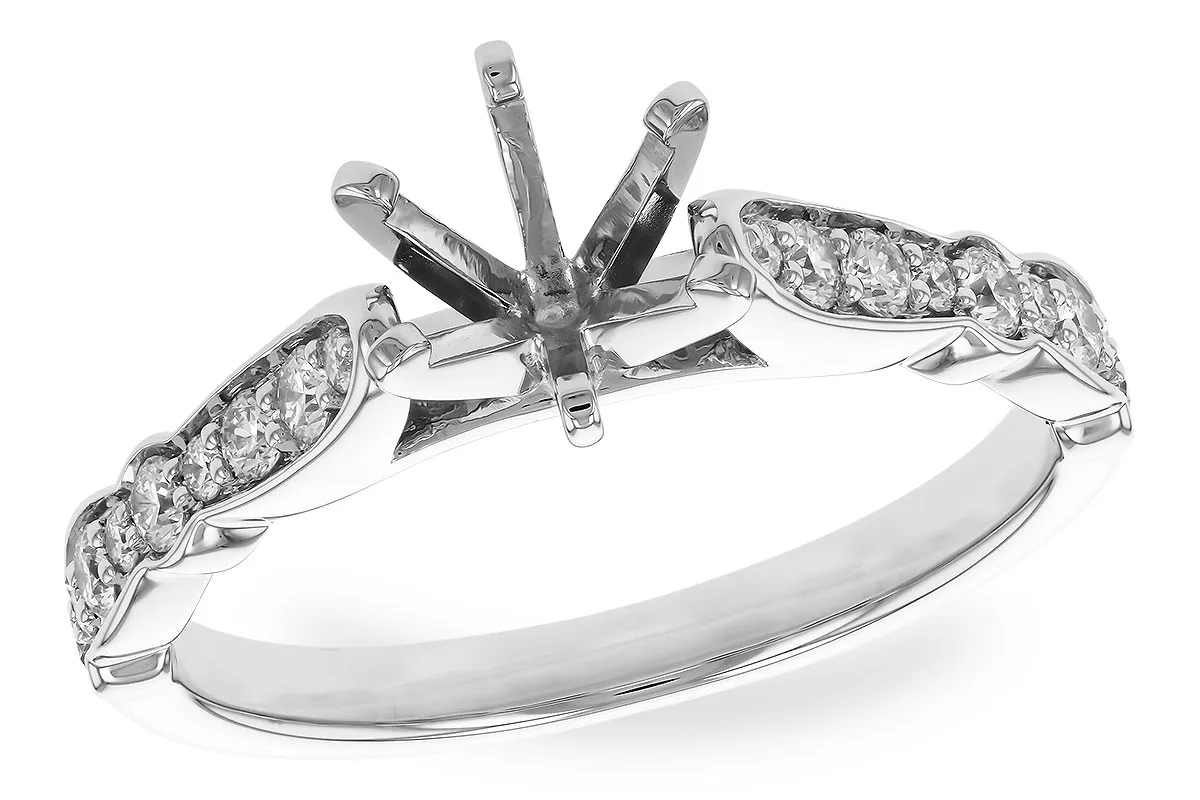 Diamond Semi-Mount Engagement Ring in white gold