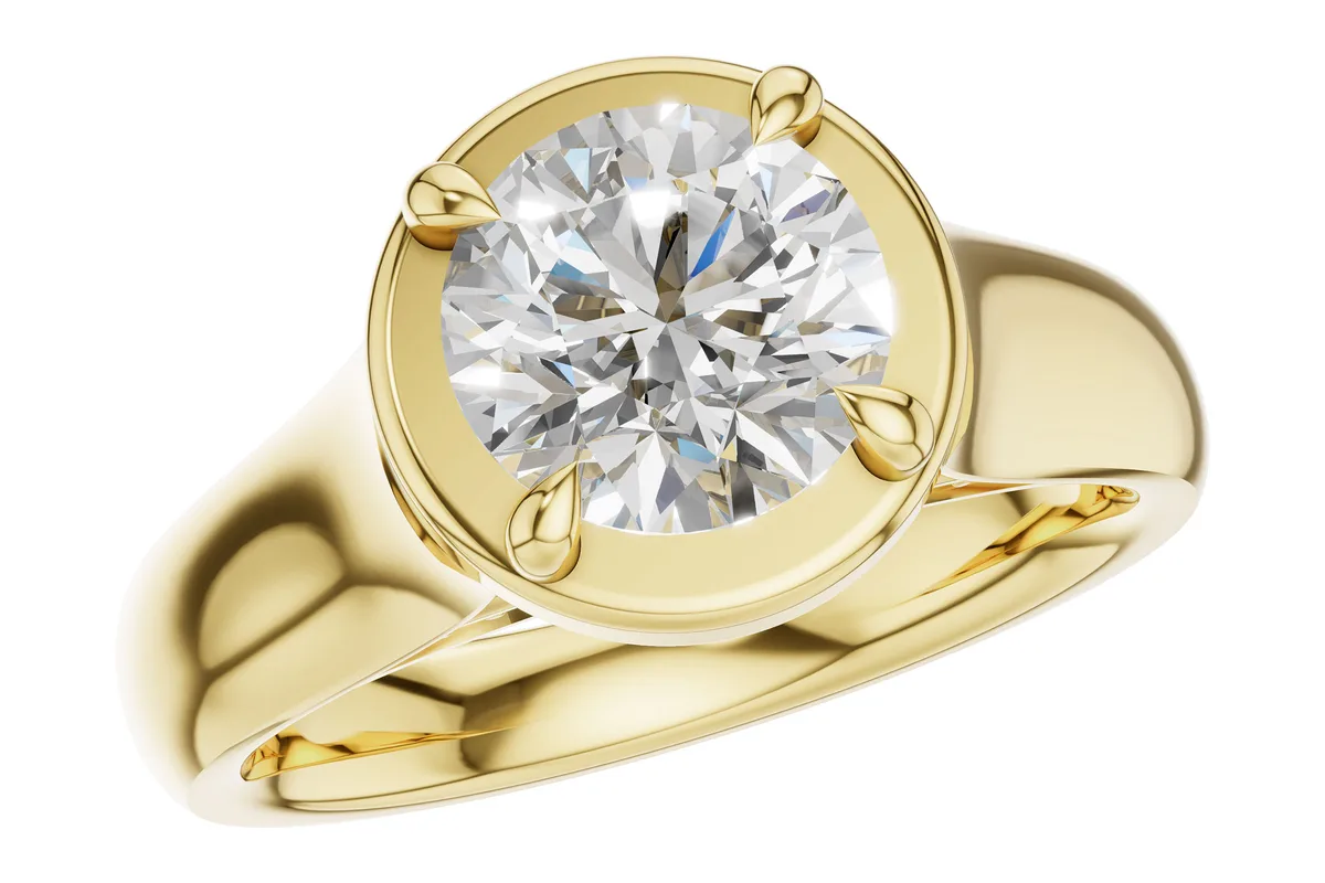 Diamond Semi-Mount Engagement Ring in yellow gold
