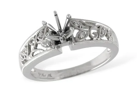 Diamond Semi-Mount Ring in white gold