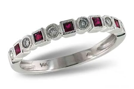 Ruby Wedding Band in white gold