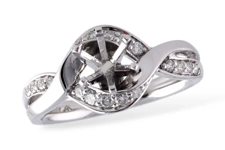 Diamond Semi-Mount Engagement Ring in white gold