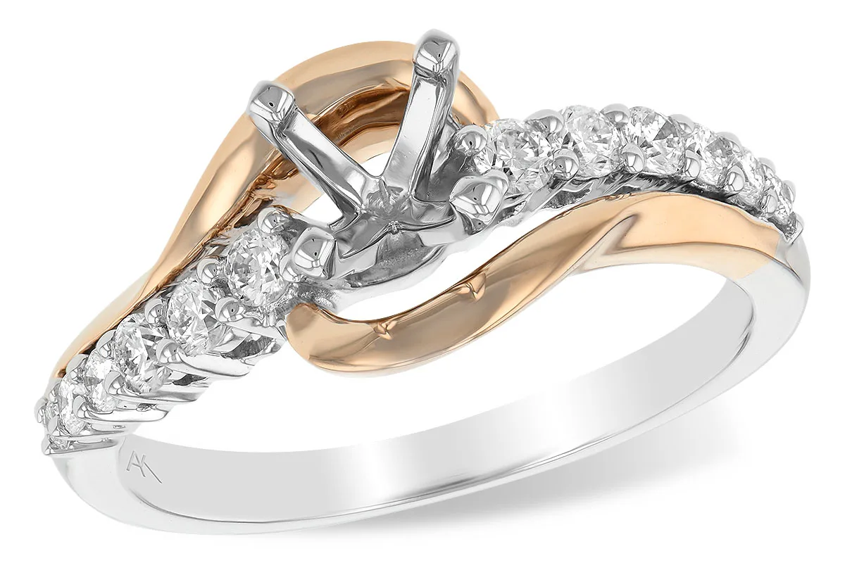Diamond Semi-Mount Engagement Ring in two-tone (reversed)