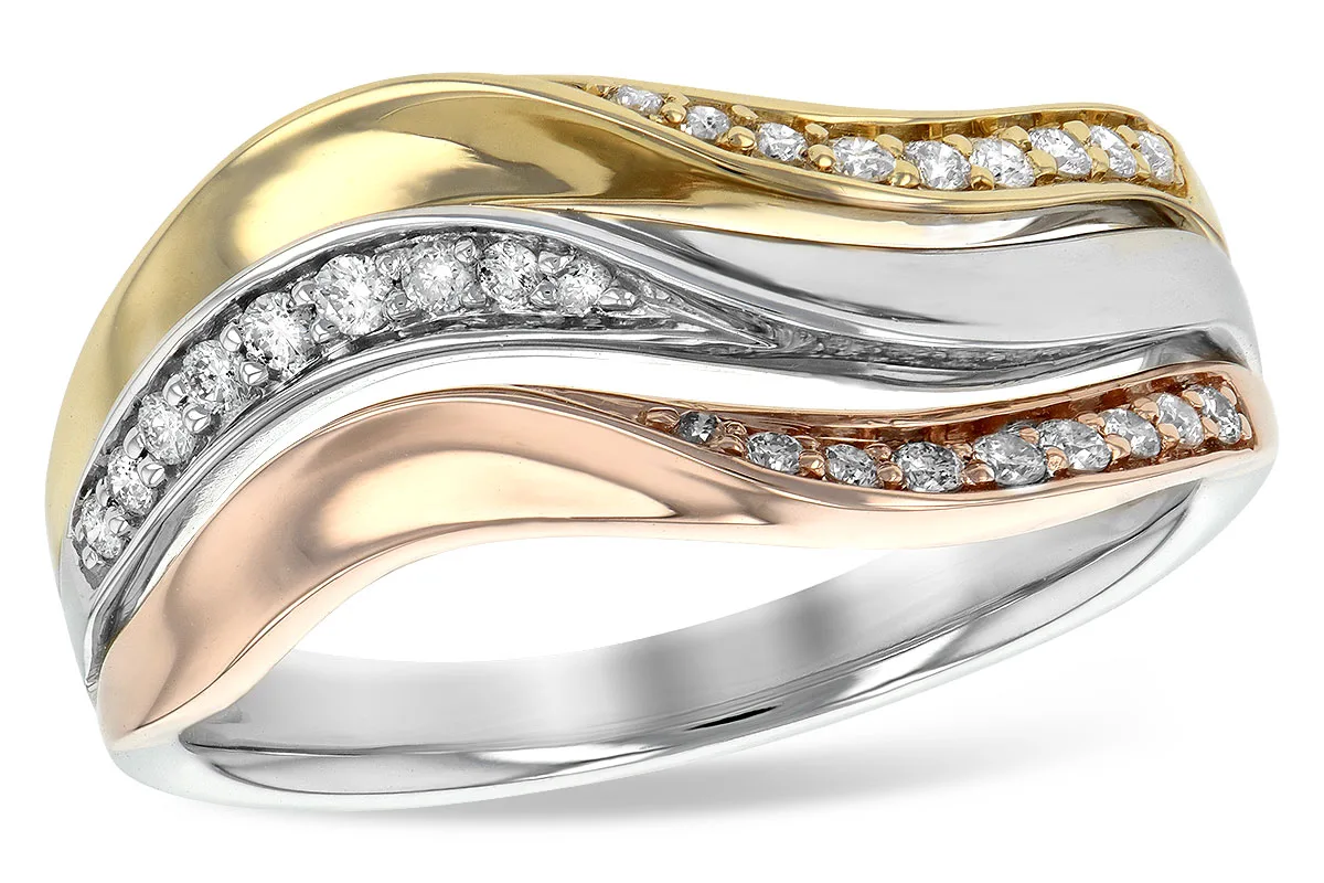 Diamond Ring in tri-color