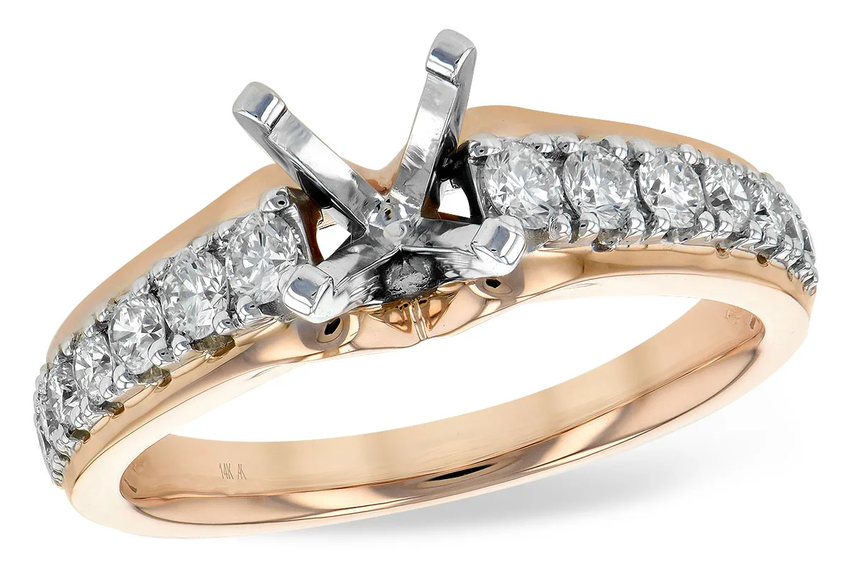 Diamond Semi-Mount Engagement Ring in rose gold