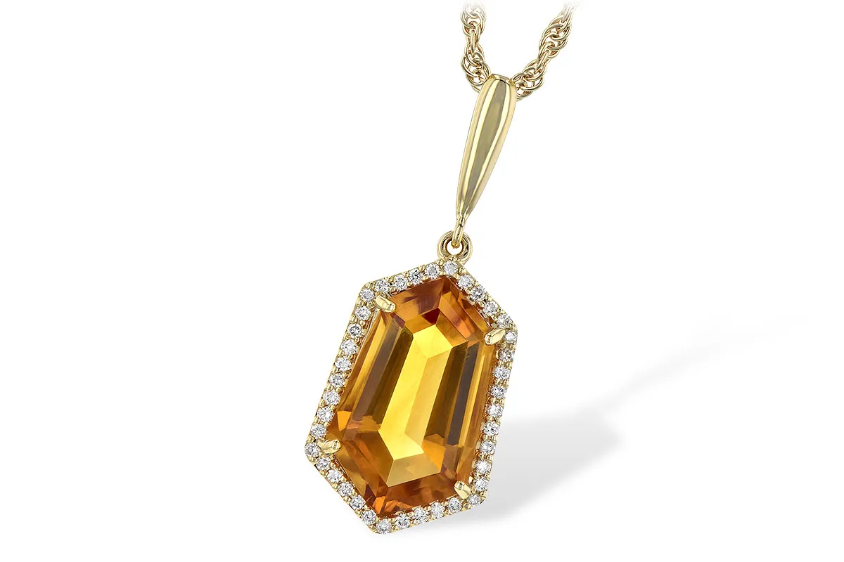 Citrine Necklace in yellow gold